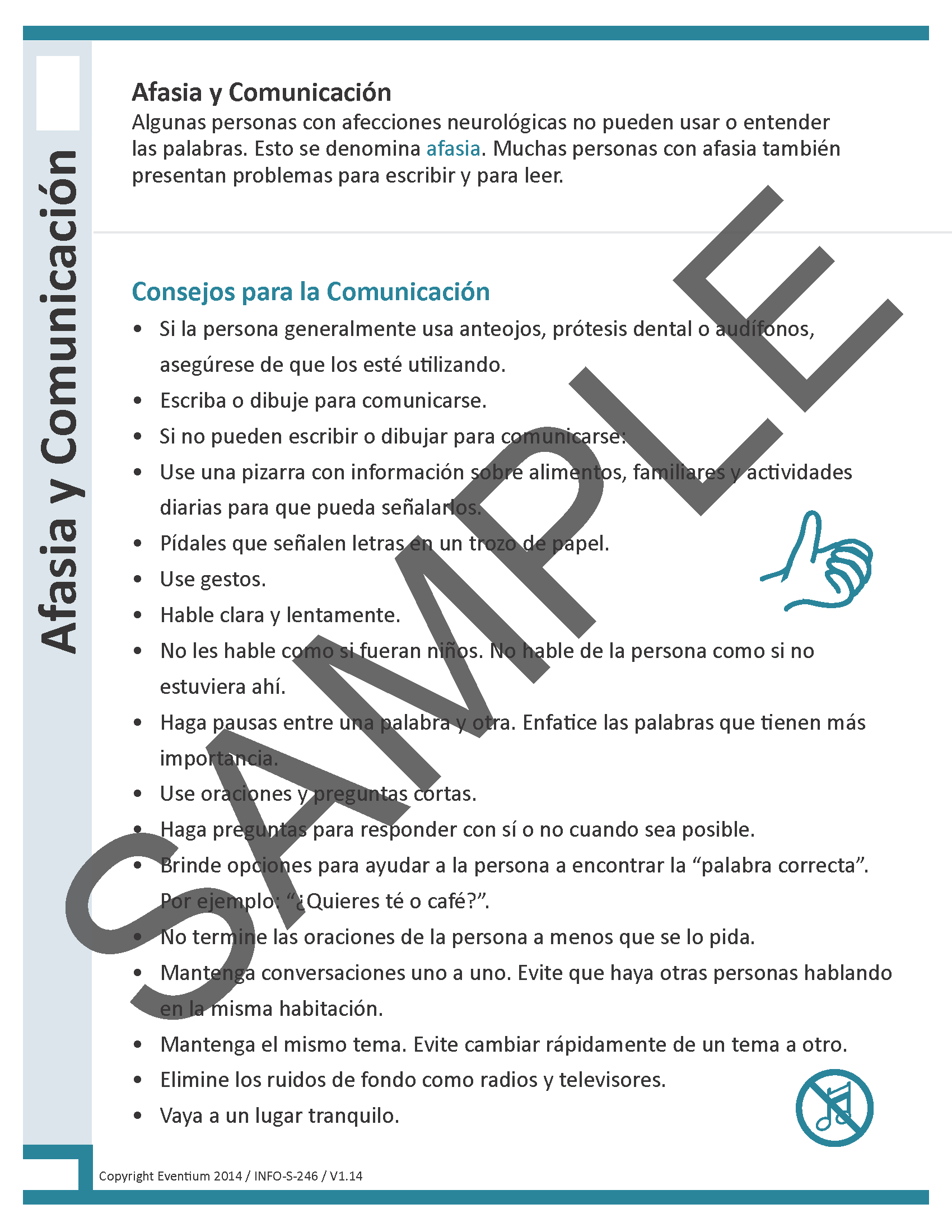 Aphasia and Communication Spanish Eventium