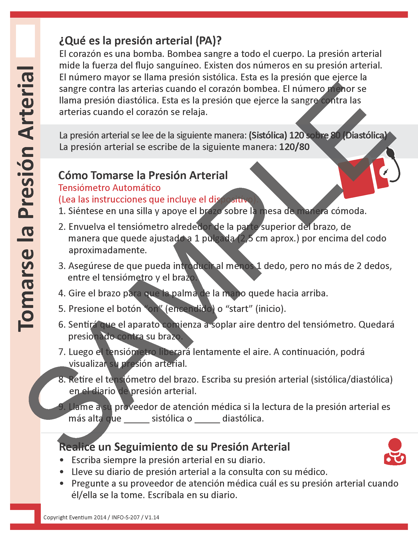 Taking your Blood Pressure Spanish Eventium